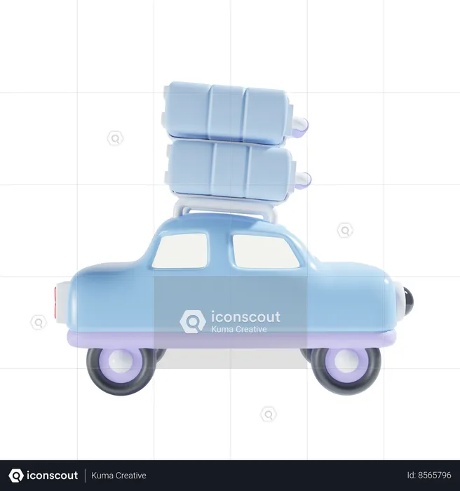 Car And Suitcase  3D Icon