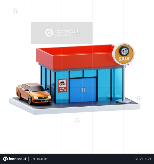 Car Dealerships  3D Icon