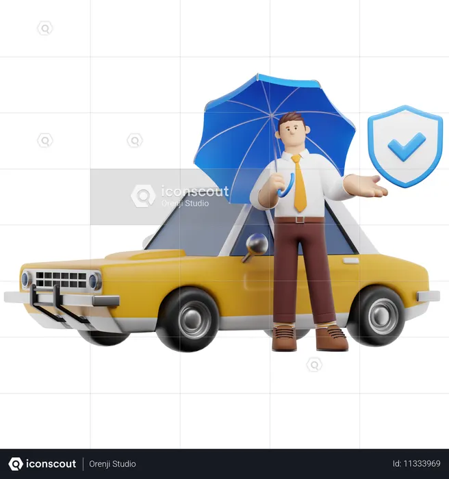 Car Insurance  3D Illustration