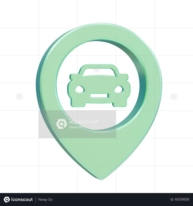 Car Location Flag 3D Icon
