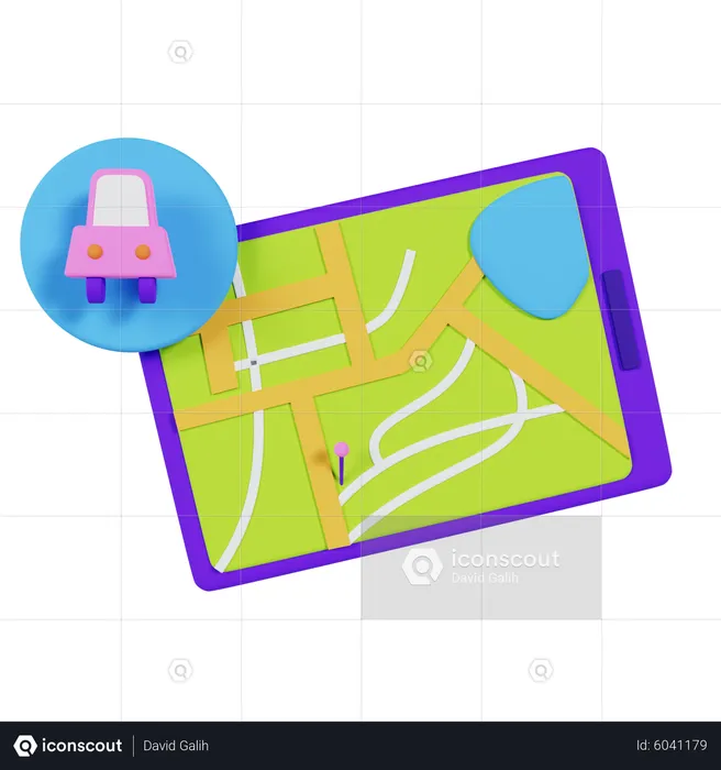 Car Navigation Maps  3D Icon