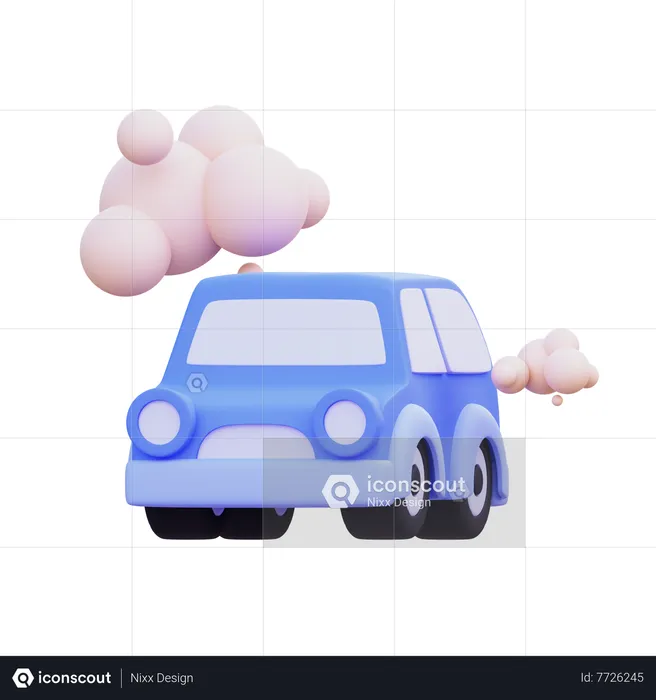 Car Pollution  3D Icon