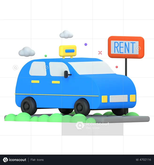 Car Rental  3D Illustration