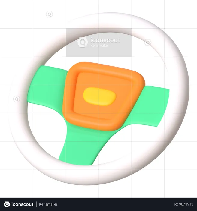 Car Steering  3D Icon