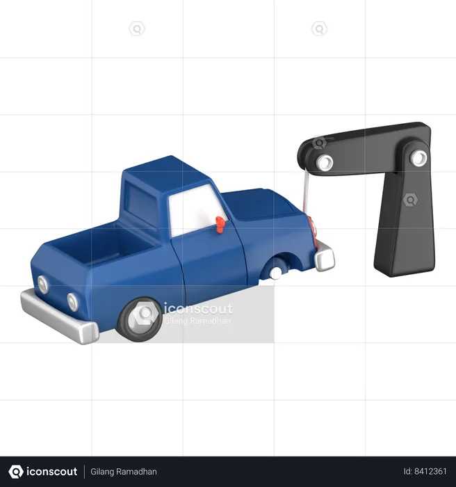 Car Towing  3D Icon