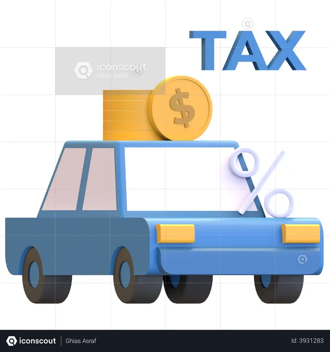 Car Transportation Tax  3D Illustration