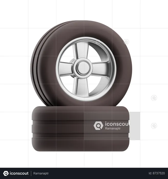 Car Tyre  3D Icon