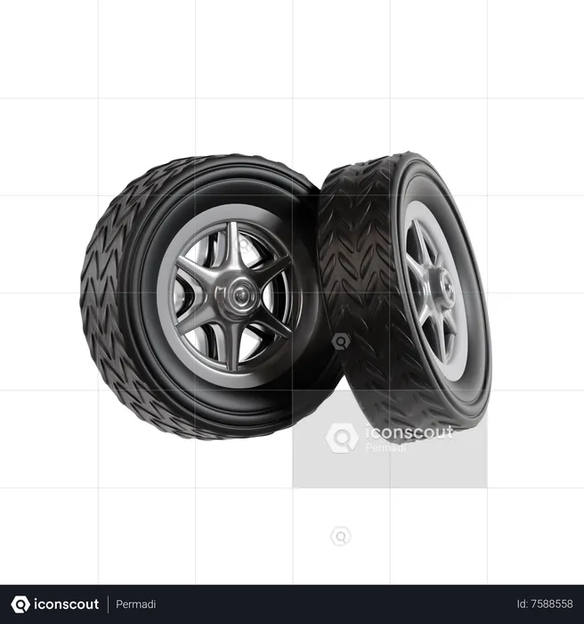 Car Wheel  3D Icon