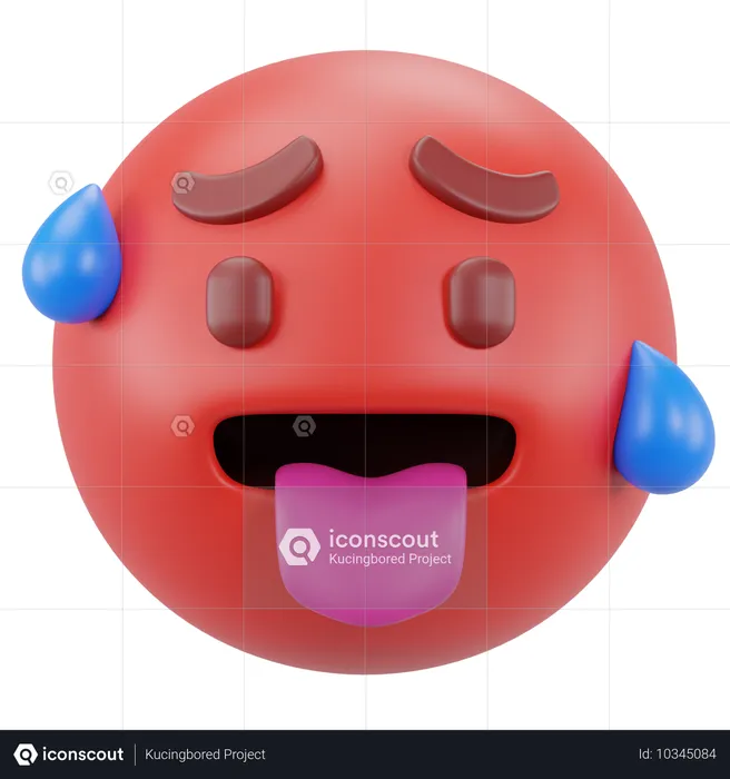 Cara caliente Emoji 3D Icon