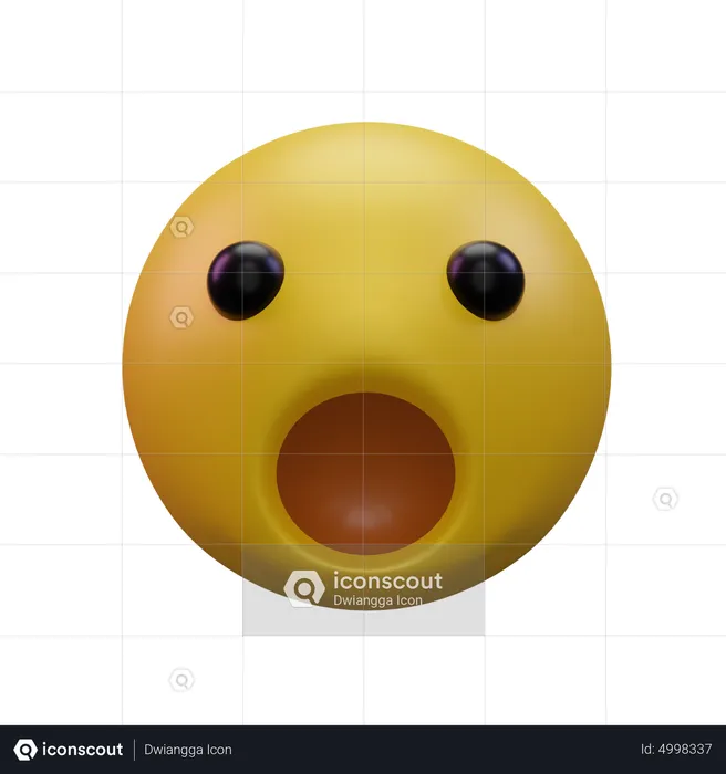 Rosto com boca aberta Emoji 3D Icon