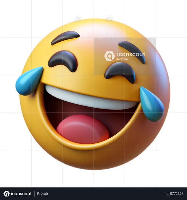 Rosto com lágrimas de alegria Emoji 3D Icon