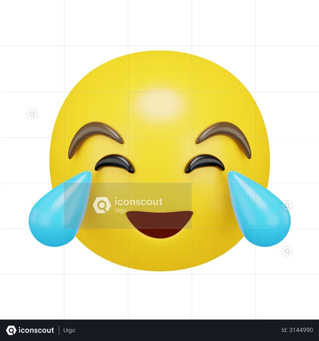 Rosto com lágrimas de alegria Emoji 3D Emoji