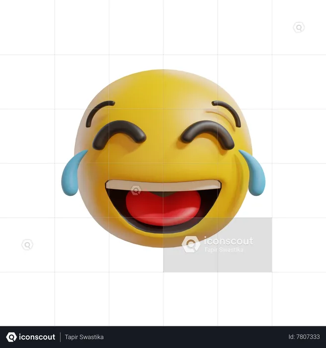 Rosto com lágrimas de alegria Emoji 3D Icon