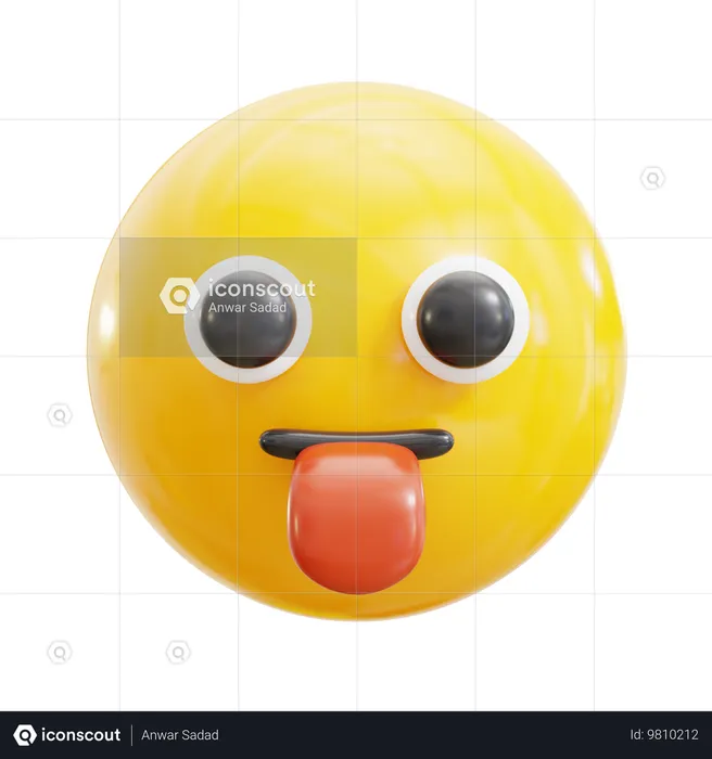 Cara com língua Emoji 3D Icon