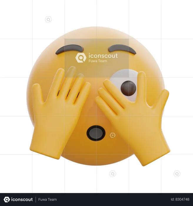 Rosto com olho espiando Emoji 3D Icon