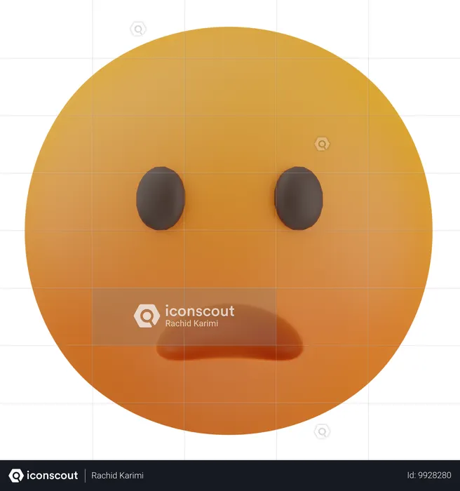 Cara con el ceño fruncido y la boca abierta Emoji 3D Icon