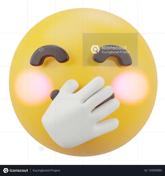 Cara con la mano sobre la boca Emoji 3D Icon