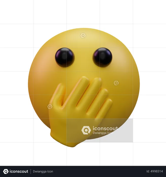 Cara con la mano sobre la boca Emoji 3D Icon