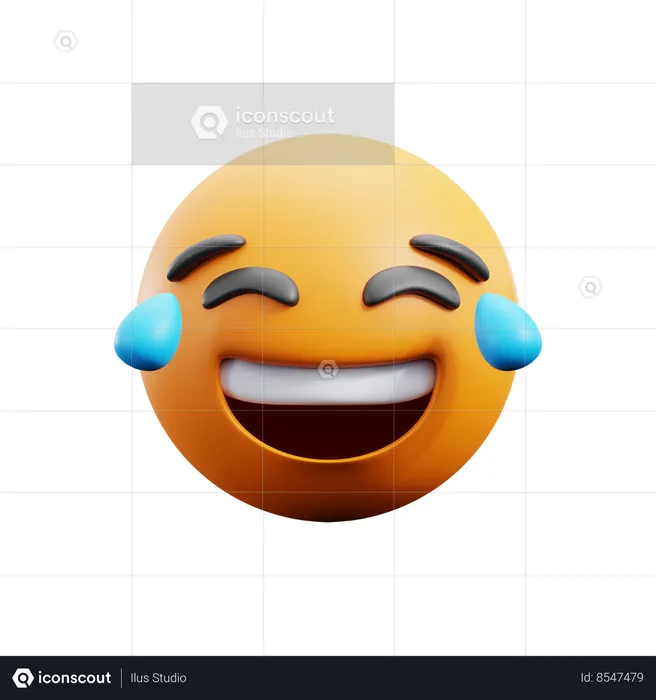 Cara con lágrimas de alegría  3D Icon