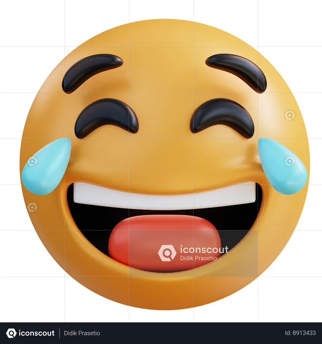 Cara con lágrimas de alegría Emoji 3D Icon