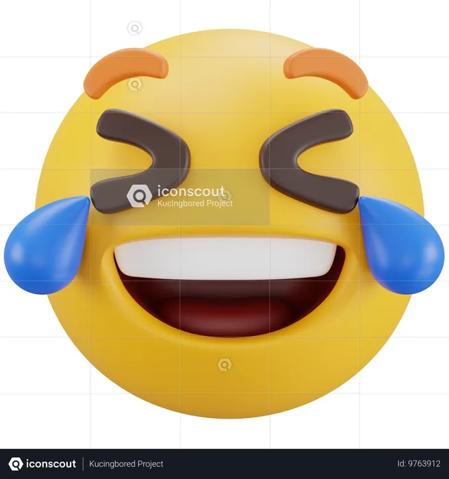 Cara con lágrimas de alegría Emoji 3D Icon