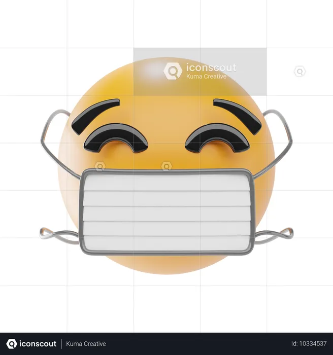 Cara con mascara emoji Emoji 3D Icon