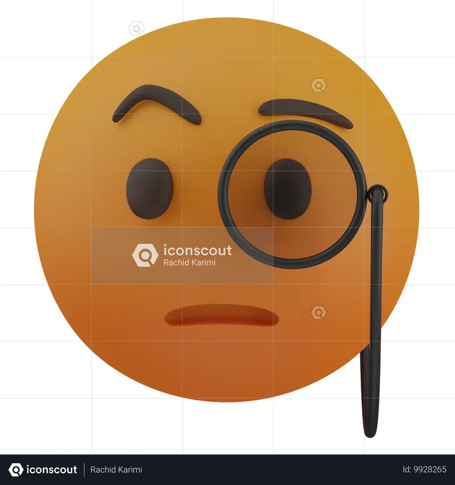 Cara con monóculo Emoji 3D Icon