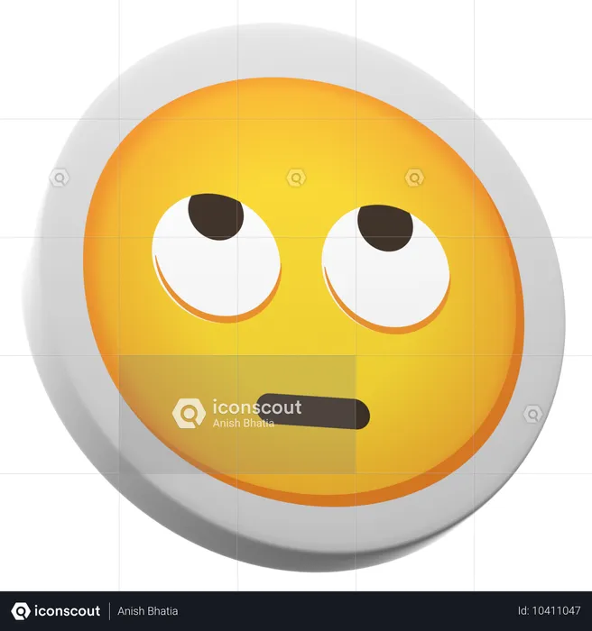 Cara con los ojos en blanco Emoji 3D Icon