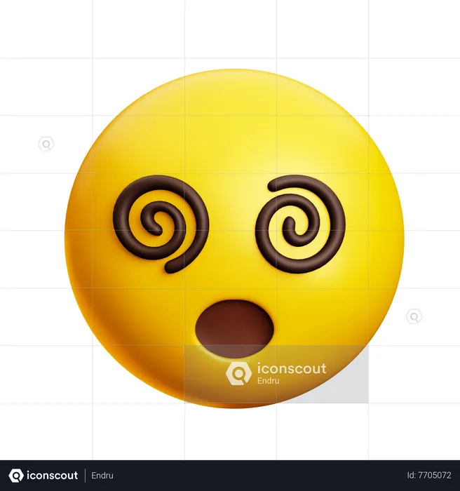 Cara con ojos espirales Emoji 3D Icon