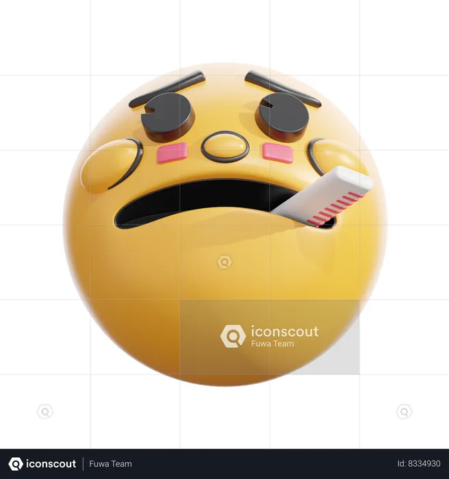 Cara con termómetro Emoji 3D Icon