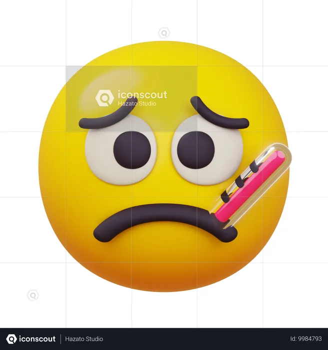 Cara con termómetro Emoji 3D Icon