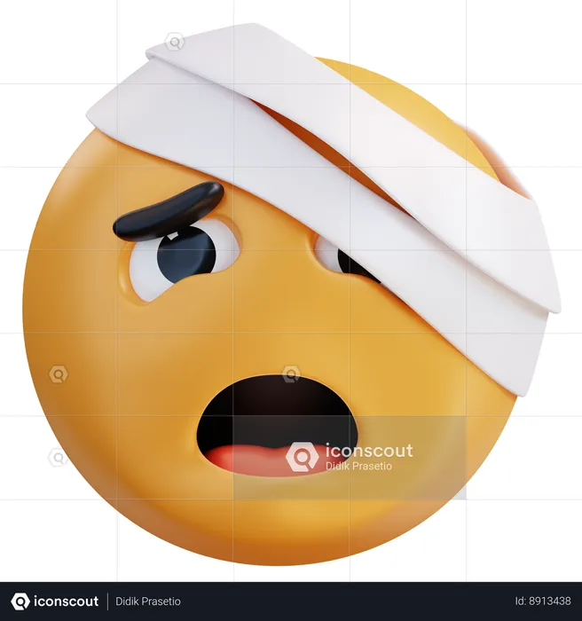 Cara con vendaje en la cabeza Emoji 3D Icon