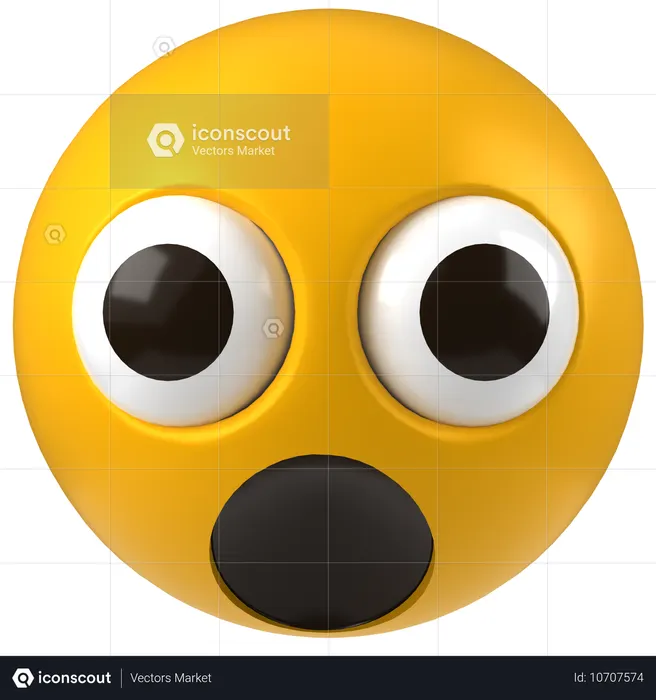 Cara de asombro  3D Icon