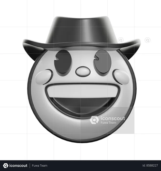 Cara de chapéu de cowboy Emoji 3D Icon