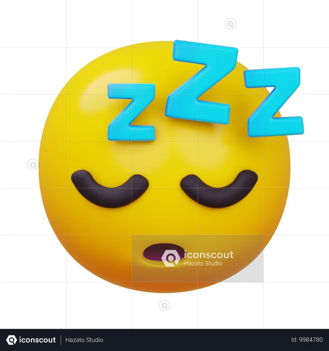 Cara dormindo Emoji 3D Icon