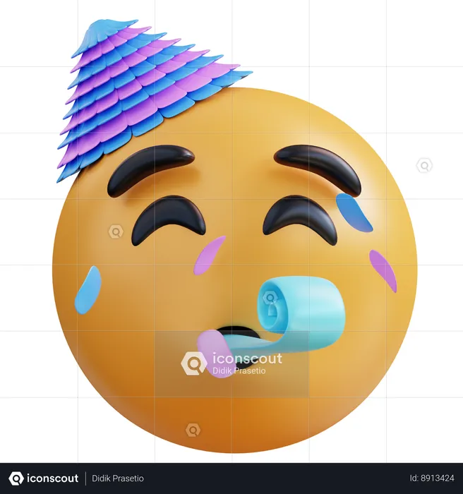 Cara de fiesta Emoji 3D Icon