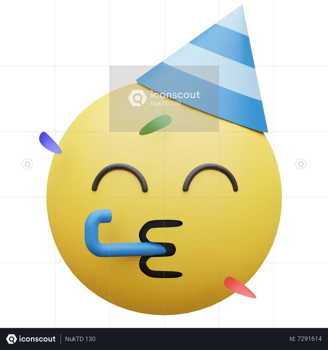 Cara de fiesta Emoji 3D Icon