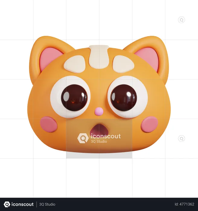 Cara de gato pelirrojo Emoji 3D Emoji