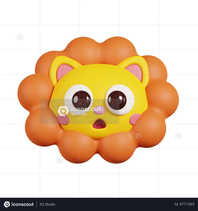 Cara de leon Emoji 3D Emoji