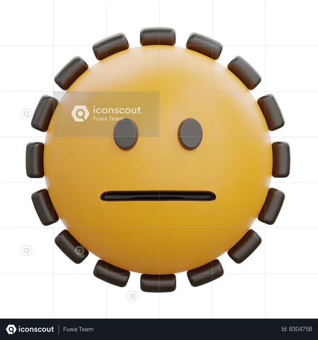 Cara de línea punteada Emoji 3D Icon