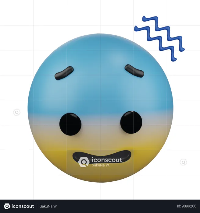 Cara de medo Emoji 3D Icon