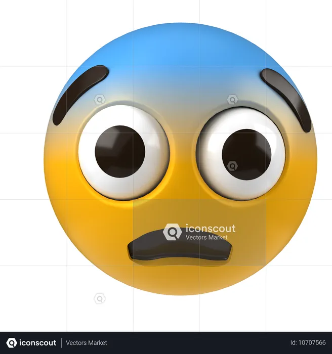 Cara de medo  3D Icon