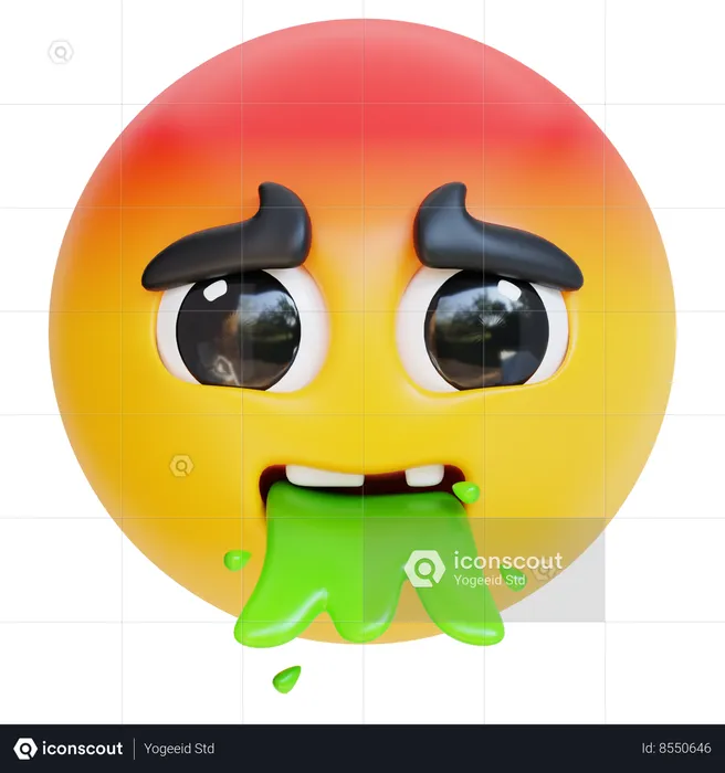 Cara de vomito  3D Icon