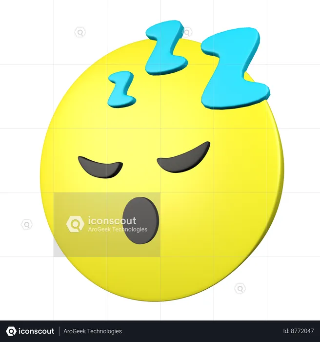 Cara dormida Emoji 3D Icon