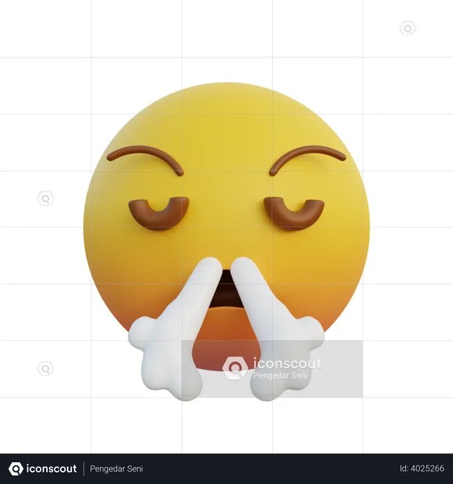 Cara enojada exhala Emoji 3D Emoji