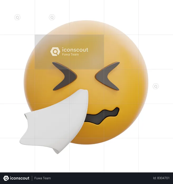 Cara espirrando Emoji 3D Icon