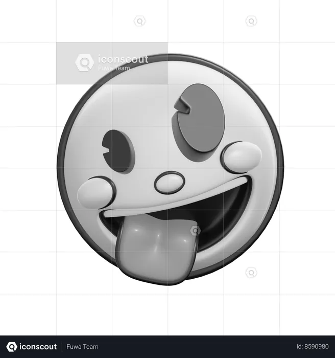 Cara loca Emoji 3D Icon