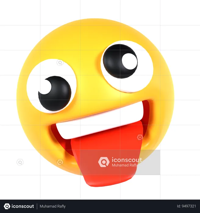 Cara loca Emoji 3D Icon