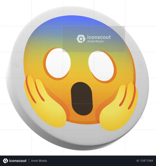Cara gritando de miedo Emoji 3D Icon