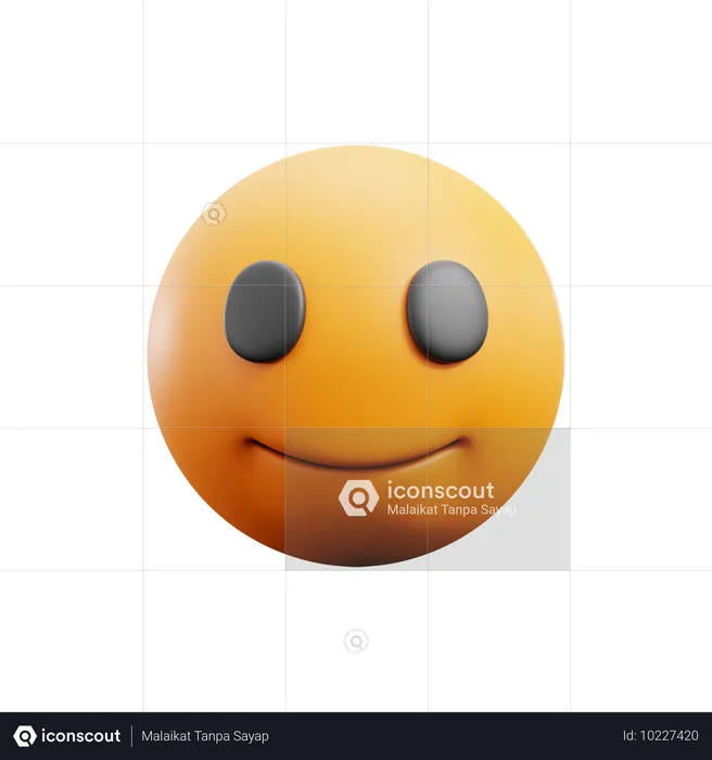 Cara ligeramente sonriente  3D Icon